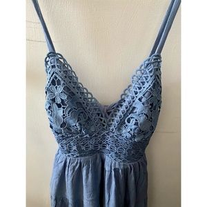 Dusty Blue Dress Boho